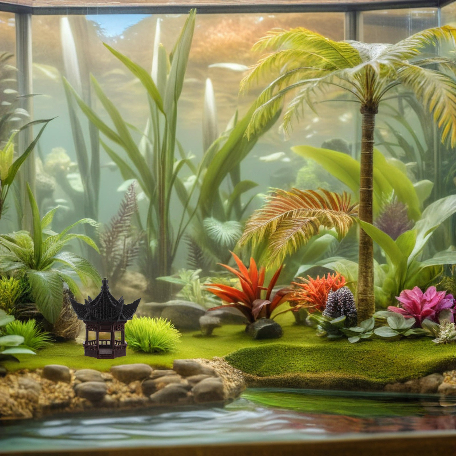 Bonsai Garden Display - ديكور مناظر طبيعية على شكل باغودا