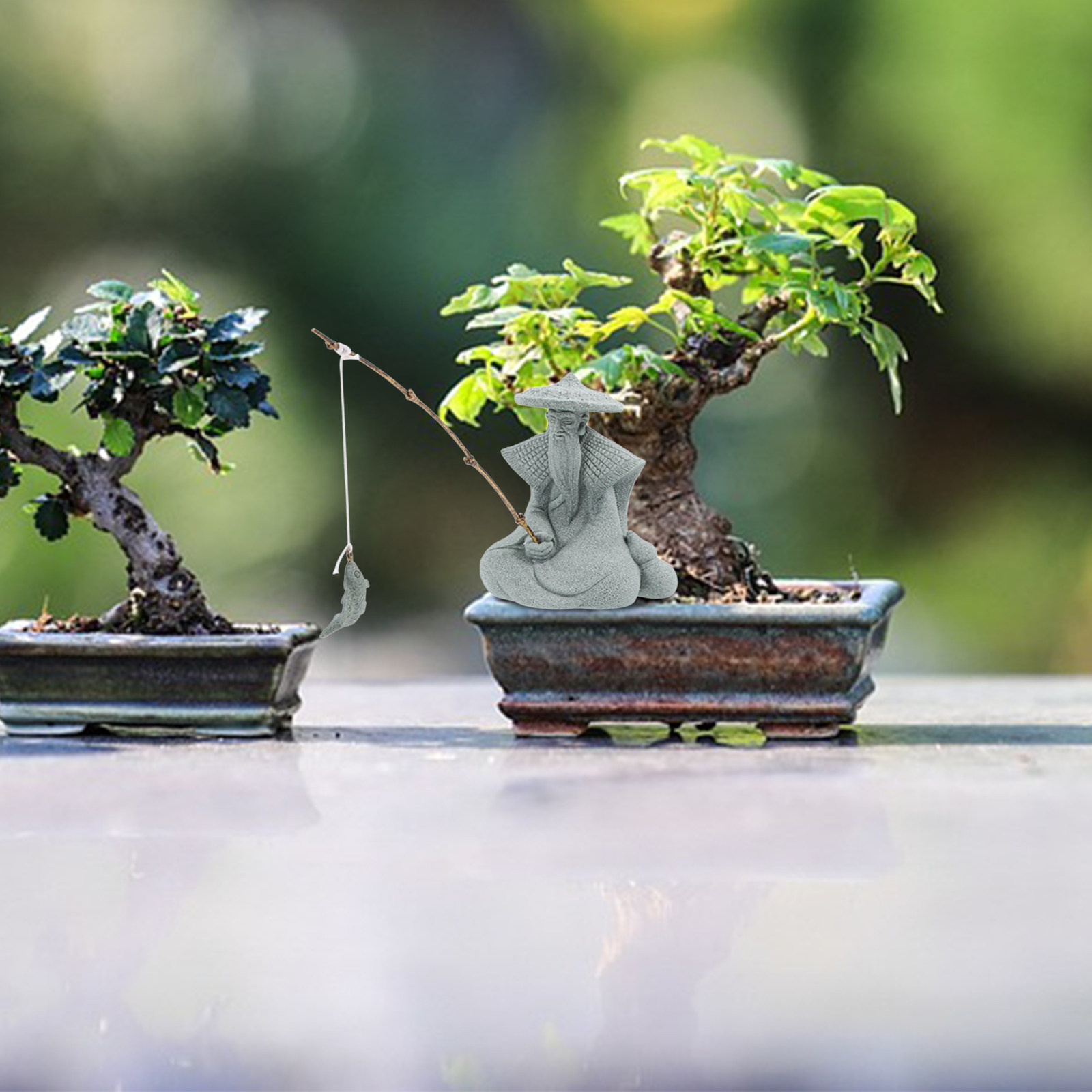 تمثال صياد من الراتنج، ديكور ح - مراجعة Bonsai Garden Display وسعره